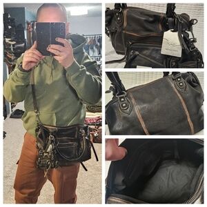 Free People Black and Brown Satchel